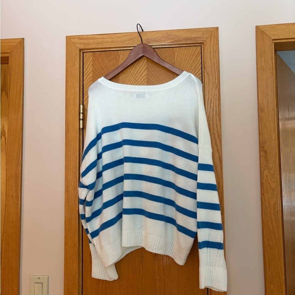 Sonoma Blue and White Striped Sweater - Picture 3 of 3